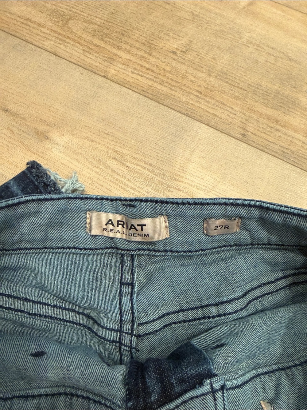 Ariat Dark Blue Flared Denim Jeans with Braided Pocket - Picture 3 of 3